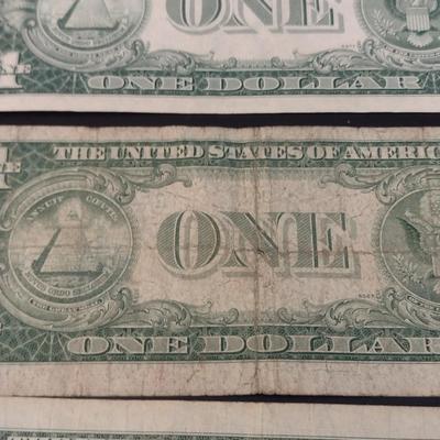 Set of Three U.S. Mint Silver Certificate $1 Paper Currency Various Dates