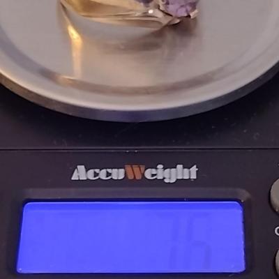 Men's 10K Gold Ring with Amethyst Stone 7.5 Grams- Size 9 1/2