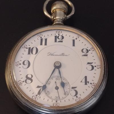 Vintage Hamilton Railroad Pocket Watch with Glass Display