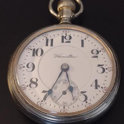 Vintage Hamilton Railroad Pocket Watch with Glass Display