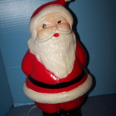 LOT 1 FAB MID CENTURY SANTA & MRS CLAUS BLOW MOLDS