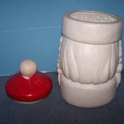 LOT 2 WONDERFUL MID CENTURY PLASTIC SANTA COOKIE JAR