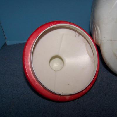 LOT 2 WONDERFUL MID CENTURY PLASTIC SANTA COOKIE JAR