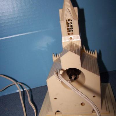 LOT 3 LOVELY VINTAGE MCM PLASTIC LIGHTED CHURCH