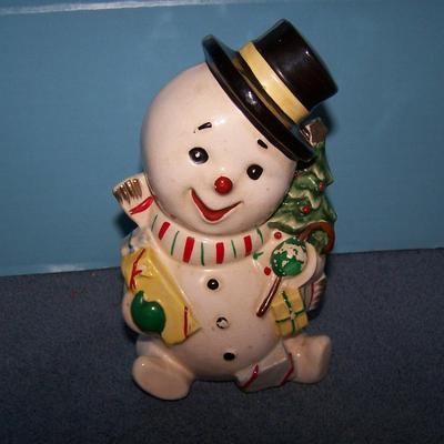 LOT 6 ADORABLE MCM SNOWMAN BANK