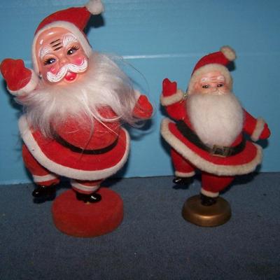 LOT 8 GREAT MCM 2 FLOCKED SANTAS