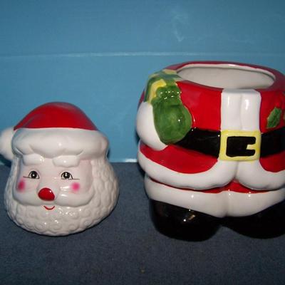 LOT 9 GREAT CERAMIC SANTA CLAUS COOKIE JAR