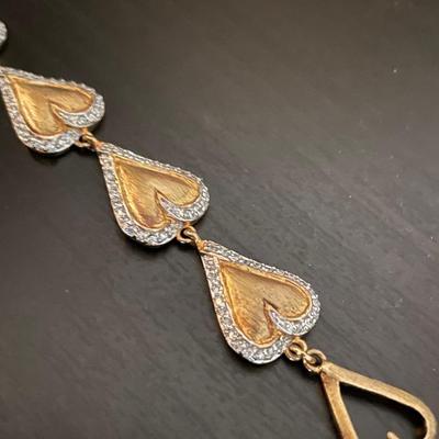 Vintage Rare Heart Artsy Link Bracelet
