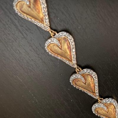 Vintage Rare Heart Artsy Link Bracelet