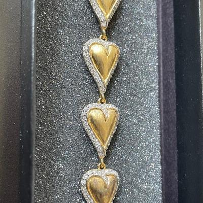 Vintage Rare Heart Artsy Link Bracelet