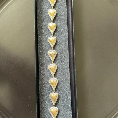 Vintage Rare Heart Artsy Link Bracelet