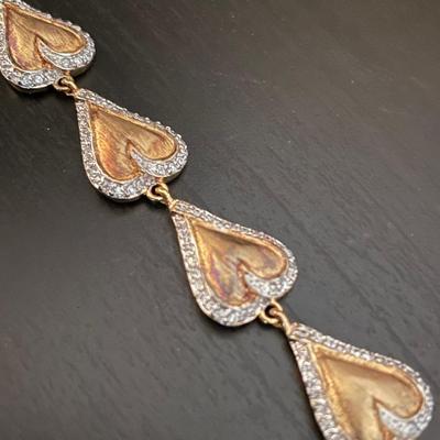 Vintage Rare Heart Artsy Link Bracelet