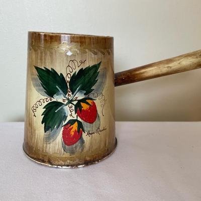 Vintage tin dipper strawberries by Ann Rawlin