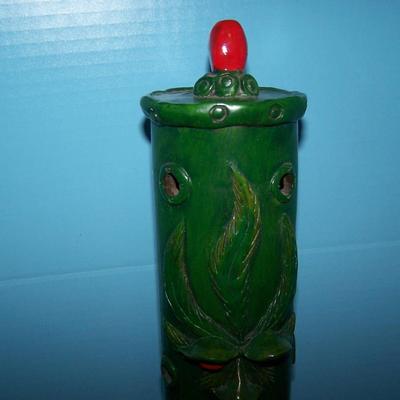 LOT 17 WEIRDEST MCM CHRISTMAS GREEN MAN TALL INCENSE BURNER