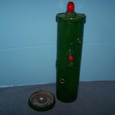 LOT 17 WEIRDEST MCM CHRISTMAS GREEN MAN TALL INCENSE BURNER