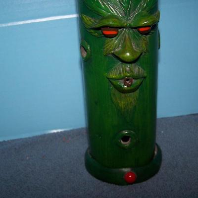 LOT 17 WEIRDEST MCM CHRISTMAS GREEN MAN TALL INCENSE BURNER