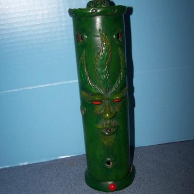 LOT 17 WEIRDEST MCM CHRISTMAS GREEN MAN TALL INCENSE BURNER