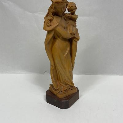 ANRI 11” Madonna, mother and son would Carved statue