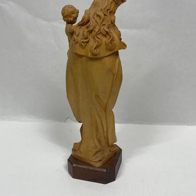 ANRI 11” Madonna, mother and son would Carved statue