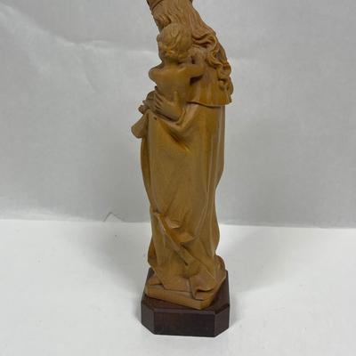 ANRI 11” Madonna, mother and son would Carved statue