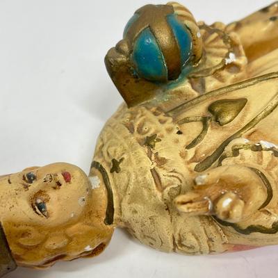 Statue Infant of Prague Infant Jesus Santo Nino Plaster Collector 1930s 10.5”