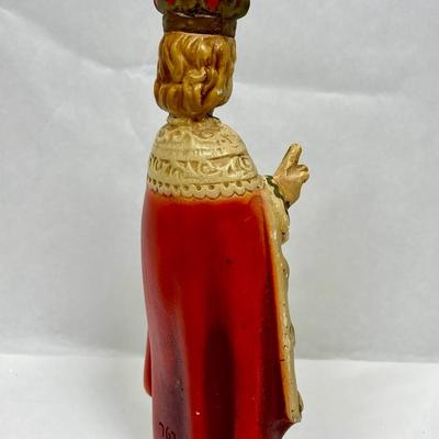 Statue Infant of Prague Infant Jesus Santo Nino Plaster Collector 1930s 10.5”