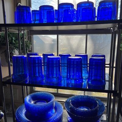 Cobalt French Jelly Jar and Pyrex Lot
