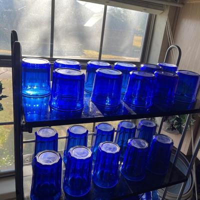Cobalt French Jelly Jar and Pyrex Lot
