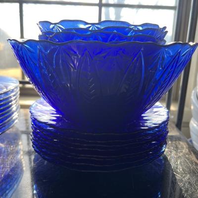 Cobalt French Jelly Jar and Pyrex Lot