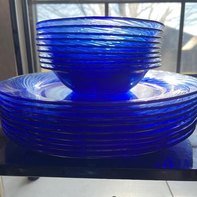 Cobalt French Jelly Jar and Pyrex Lot