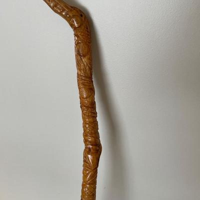 Hand carved alligator walking stick
