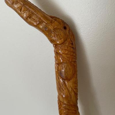 Hand carved alligator walking stick