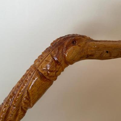 Hand carved alligator walking stick