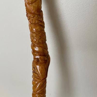 Hand carved alligator walking stick