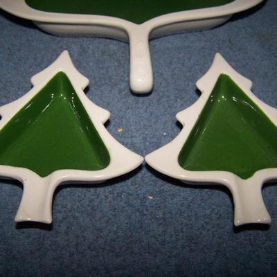 LOT 24 GRAND MCM CHRISTMAS TREE DISH SET HOLT HOWARD