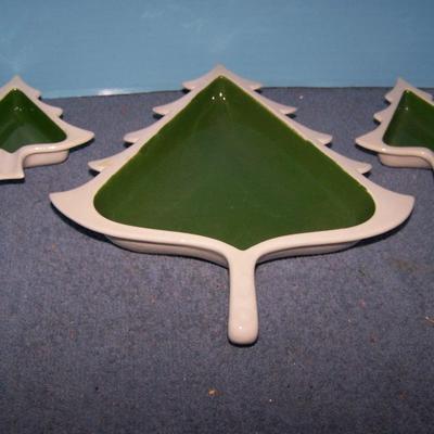 LOT 24 GRAND MCM CHRISTMAS TREE DISH SET HOLT HOWARD