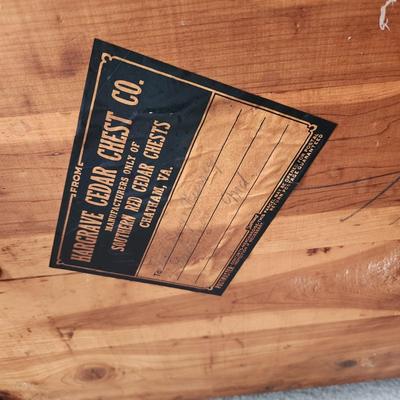 Vintage Hargrave Cedar Chest Co. Red Cedar Chest Chatham Va. 39x18x18