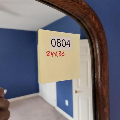 Vintage Wood Framed Mirror 24x30