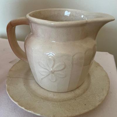 Haeger tiered tray and vintage pitcher