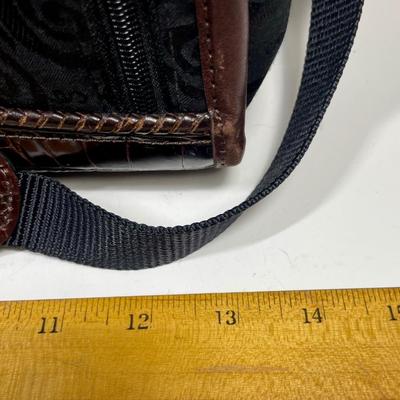 Brighton Black Canvas and Croc Leather Matching Set