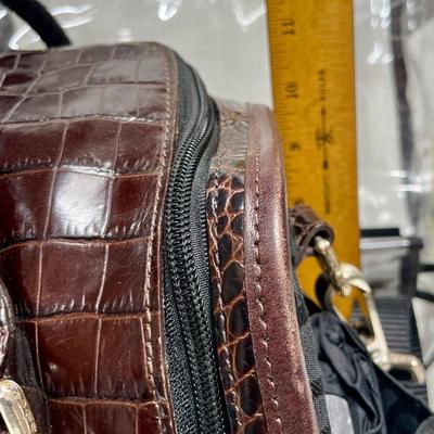 Brighton Black Canvas and Croc Leather Matching Set