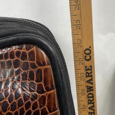 Brighton Black Canvas and Croc Leather Matching Set