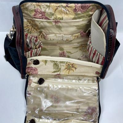 Brighton Black Canvas and Croc Leather Matching Set