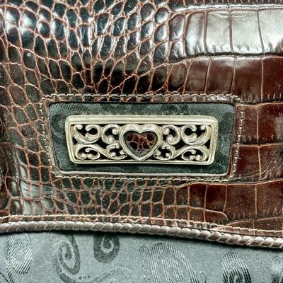 Brighton Black Canvas and Croc Leather Matching Set