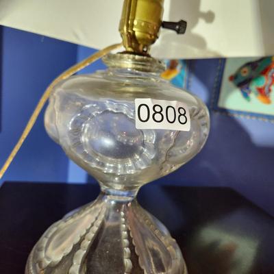 Glass Table Lamp 18"