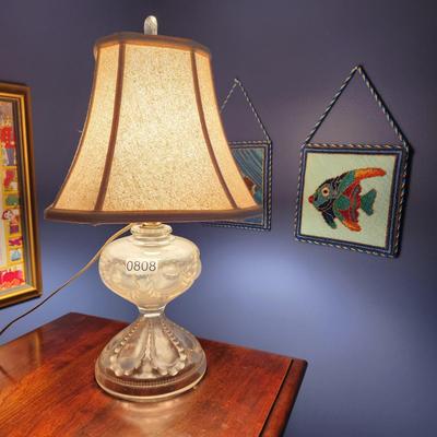 Glass Table Lamp 18"
