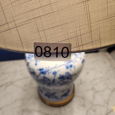 Jonathan Y Blue on White Floral Birds Table Lamp