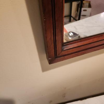Wood Framed Wall Mirror 27x33