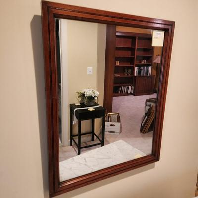 Wood Framed Wall Mirror 27x33