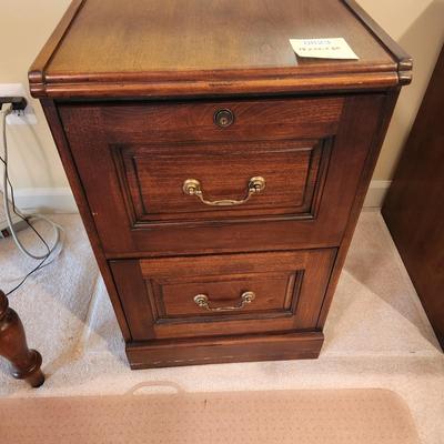 Pair Wood 2 Drawer File Cabinets 19x22x30